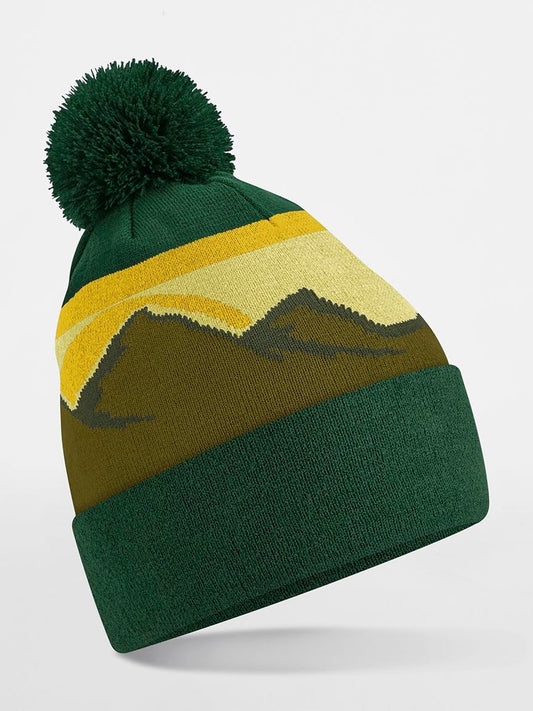 Mountain Peaks Pom Pom Beanie Beechfield Alpine Peaks
