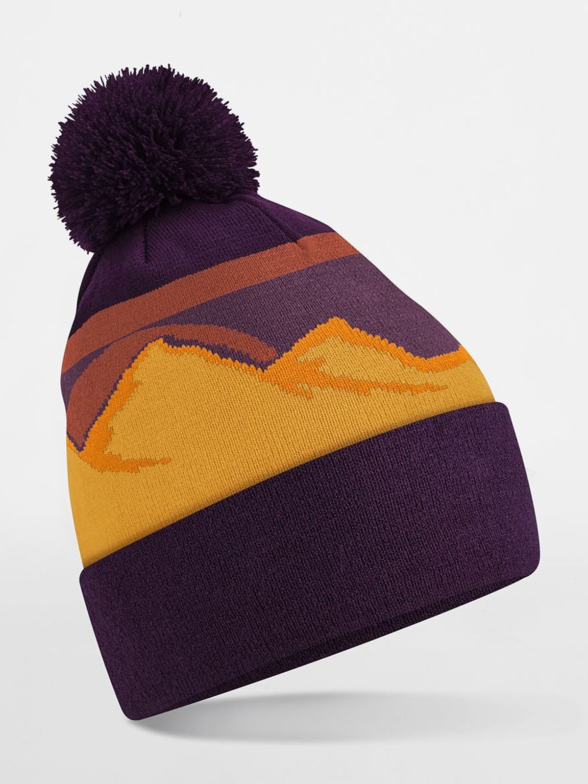 Mountain Peaks Pom Pom Beanie Beechfield Desert Peaks