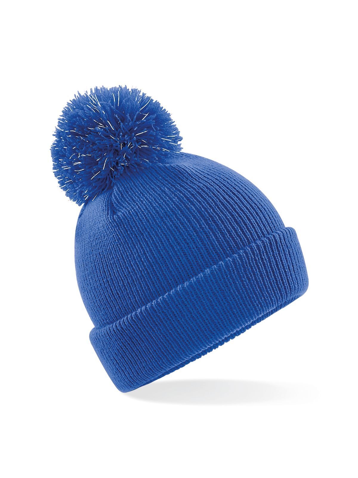 Junior Reflective Bobble Beanie Beechfield Bright Royal