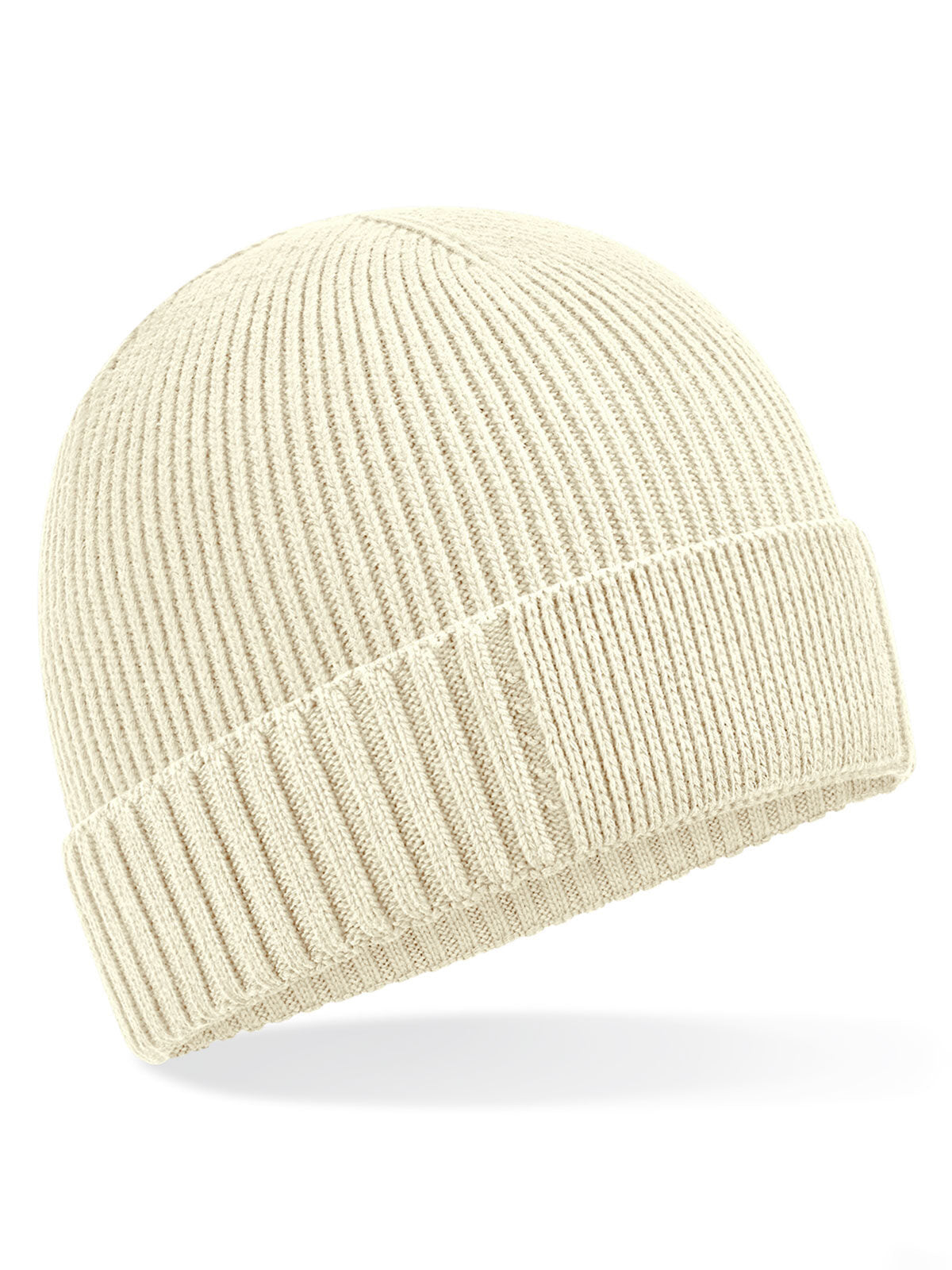 Organic Cotton Engineered Patch Beanie Beechfield Sand