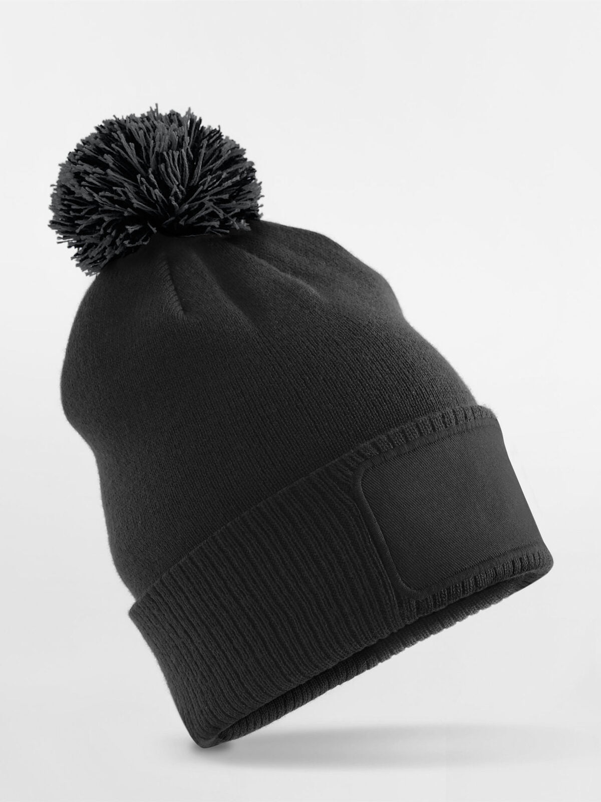Berretto con toppa Snowstar per bambini Beechfield Black/Graphite Grey