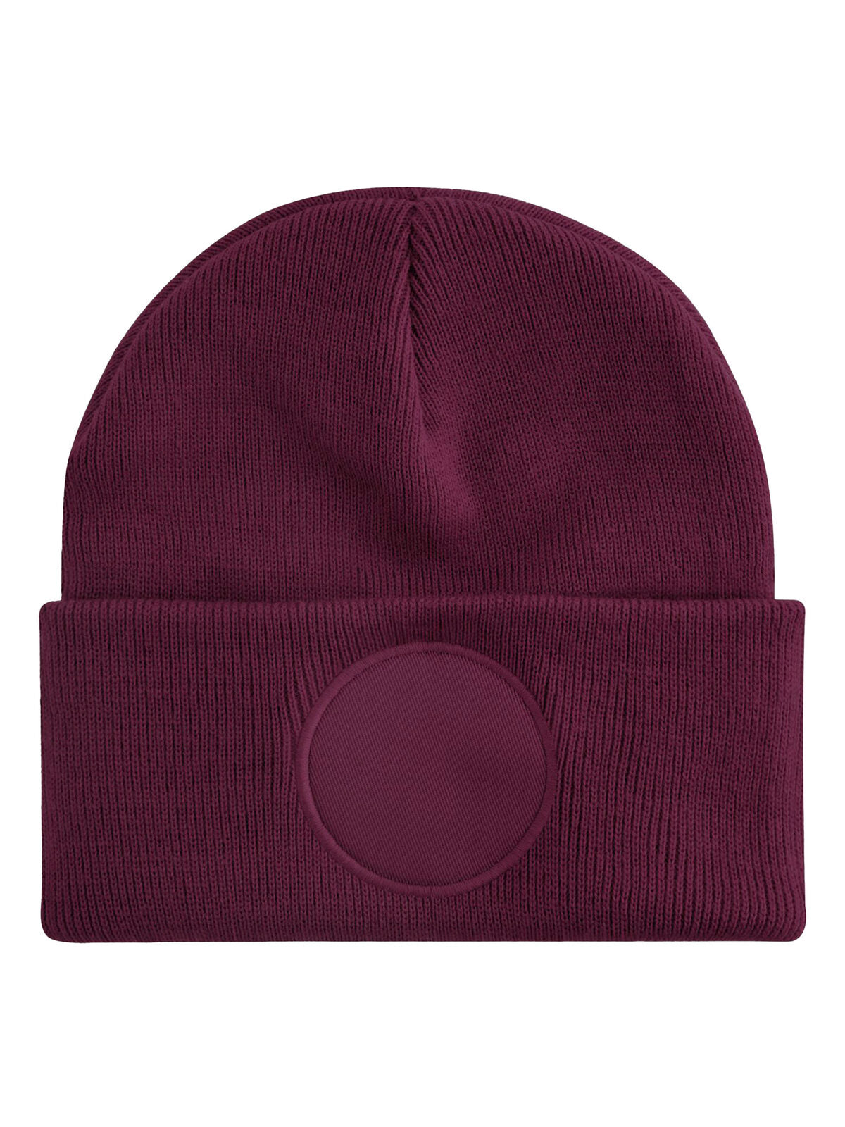 Circular Patch Beanie Beechfield Burgundy