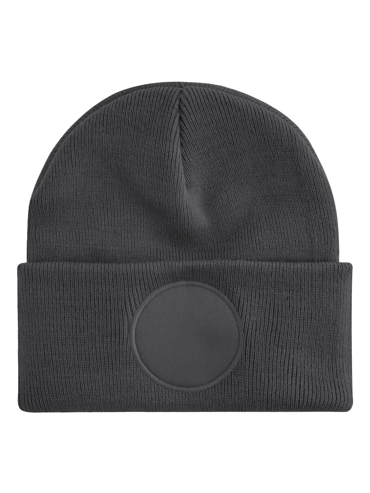 Circular Patch Beanie Beechfield Graphite Grey