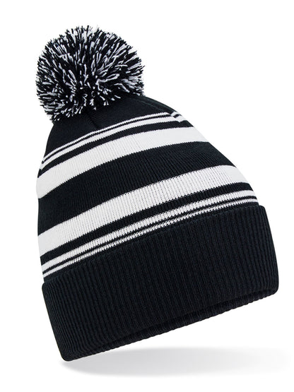 Striped Fan Beanie Beechfield Black/White