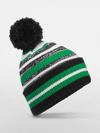 Multi-Sport Fan Beanie Beechfield Black/Kelly Green/White