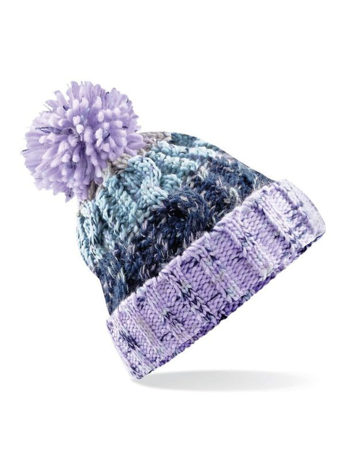 Corkscrew Pom Pom Beanie Beechfield Lavender Fizz