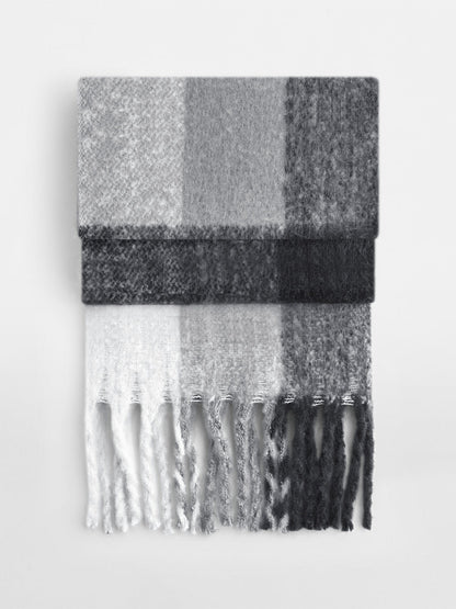 Sciarpa a quadri soffice Beechfield Grey Check