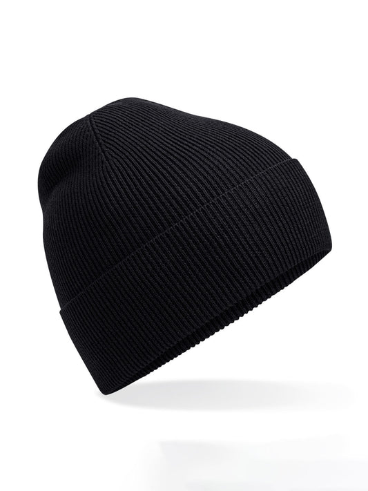 Organic Cotton Fine Knit Beanie Beechfield Black