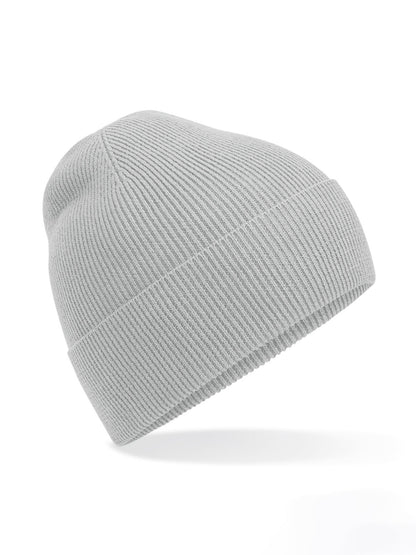 Organic Cotton Fine Knit Beanie Beechfield Light Grey