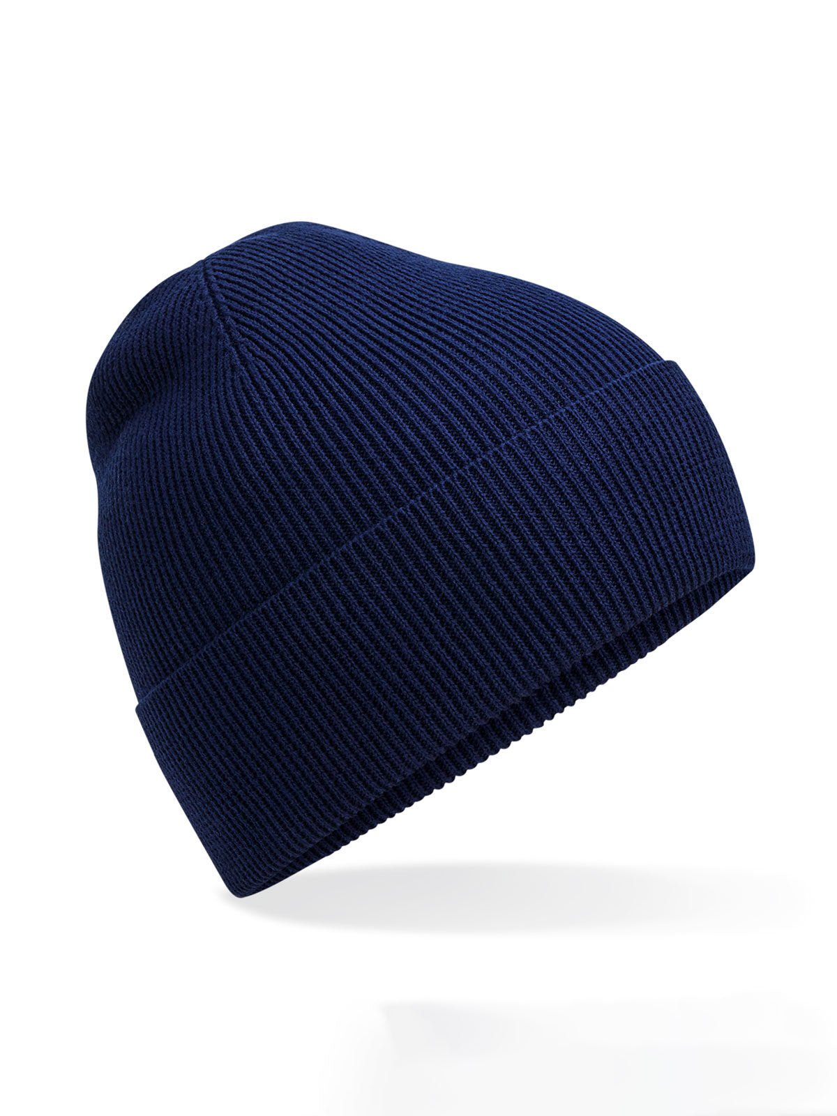 Organic Cotton Fine Knit Beanie Beechfield Oxford Navy