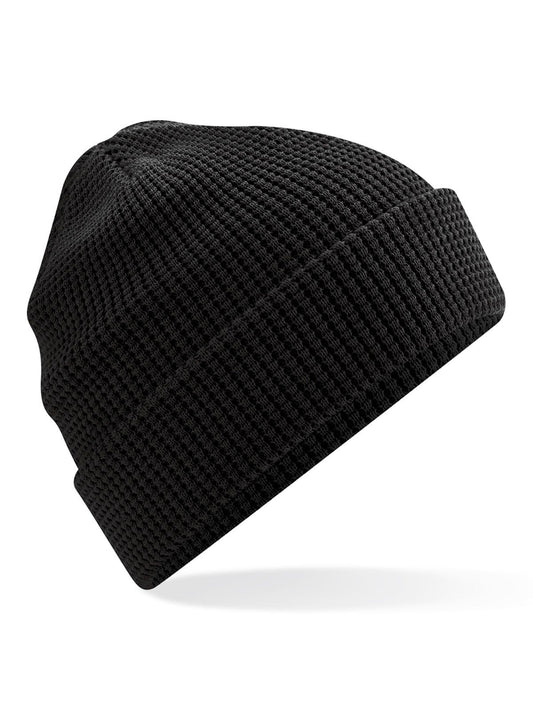 Organic Cotton Waffle Beanie Beechfield Black