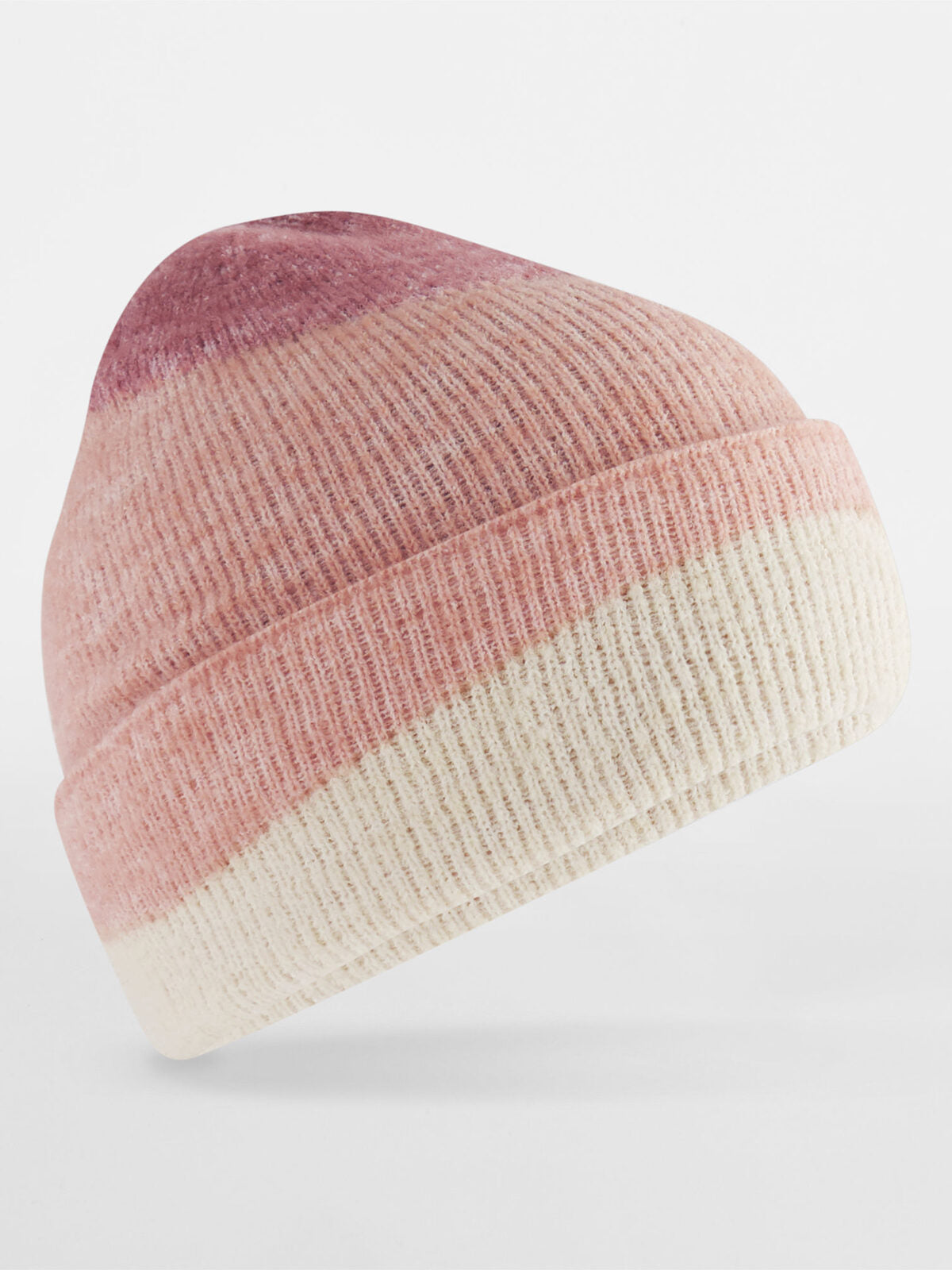 Berretto con onde morbide Beechfield Rose Pink/Peach/Vanilla