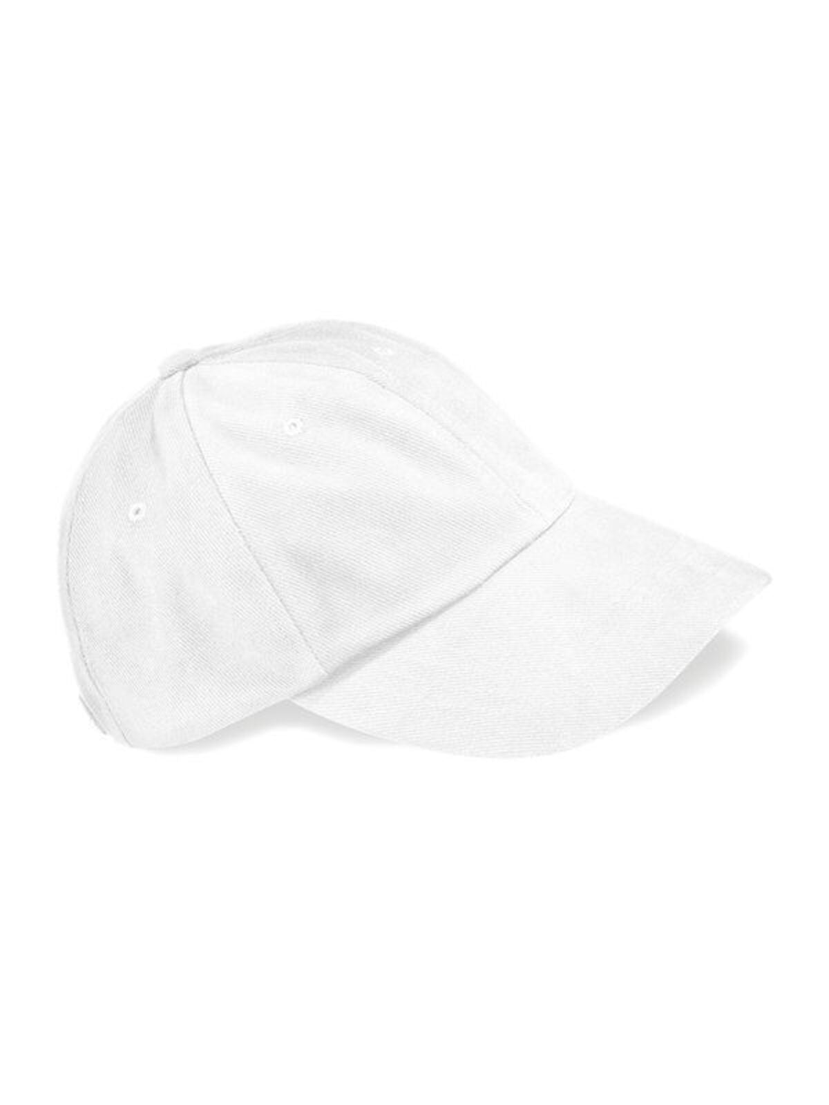 Low Profile Heavy Brus Cotton Cap Beechfield White