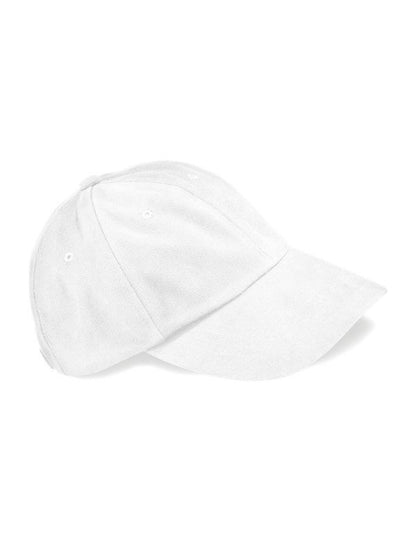 Low Profile Heavy Brus Cotton Cap Beechfield White
