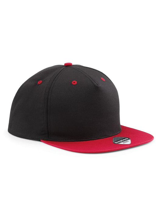 5 Panel Contrast Snapback Beechfield Black/Classic Red