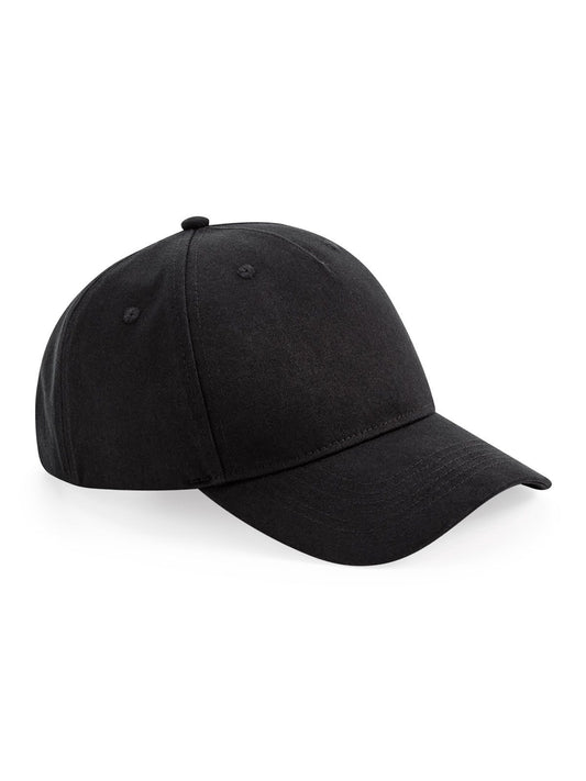 Cappellino a 5 pannelli in cotone biologico Beechfield Black
