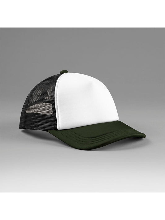 Retro 5 Panel Trucker Beechfield Black/Dark Olive