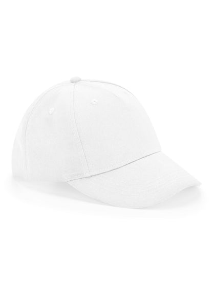 Junior Organic Cotton 5 Panel Cap Beechfield White
