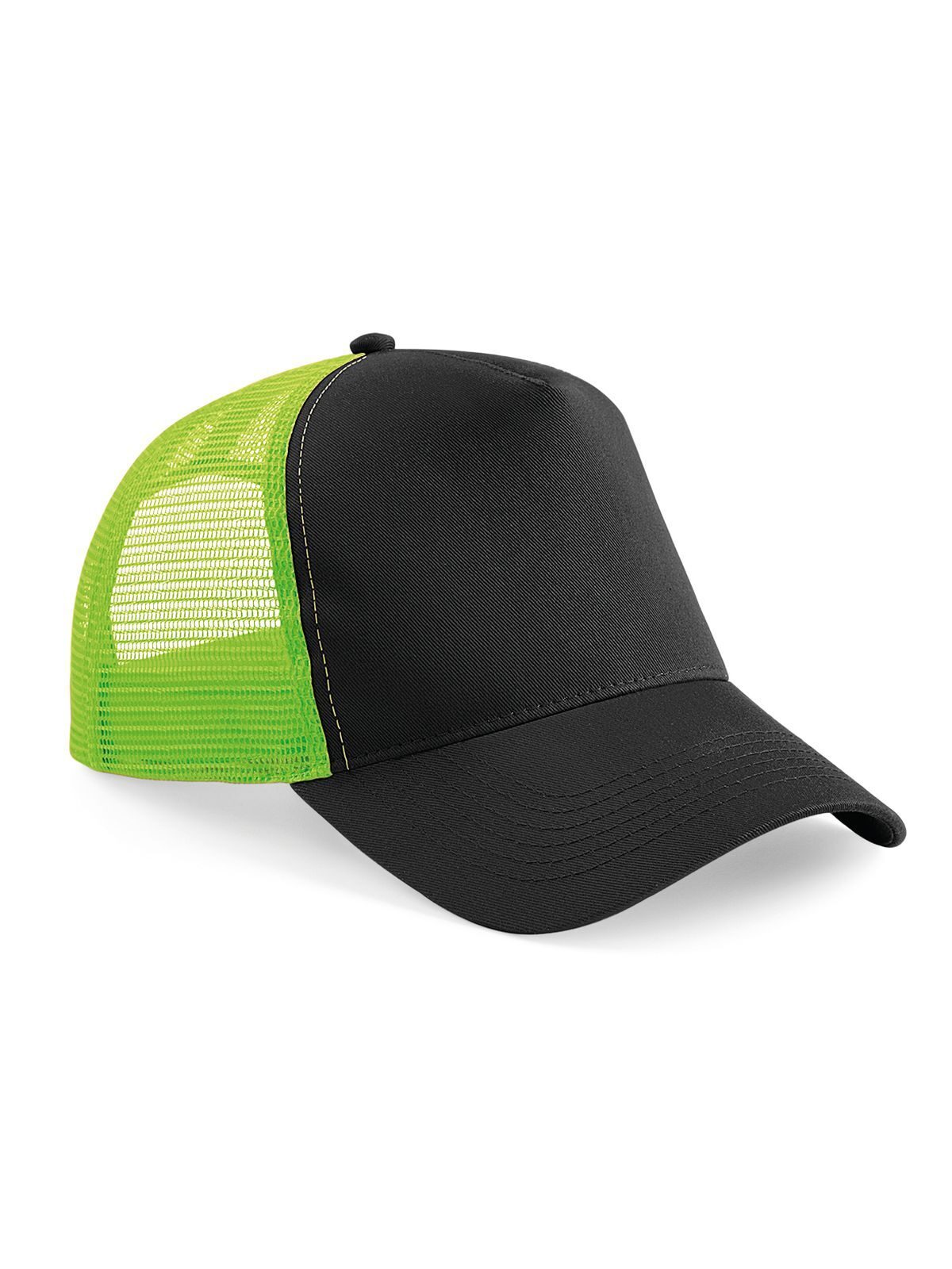 Snapback Trucker Beechfield Black/Lime Green
