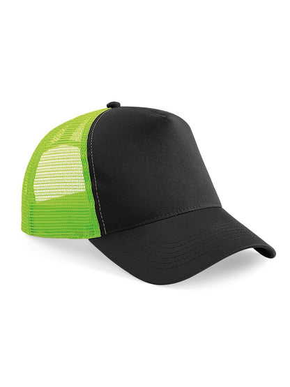 Snapback Trucker Beechfield Black/Lime Green
