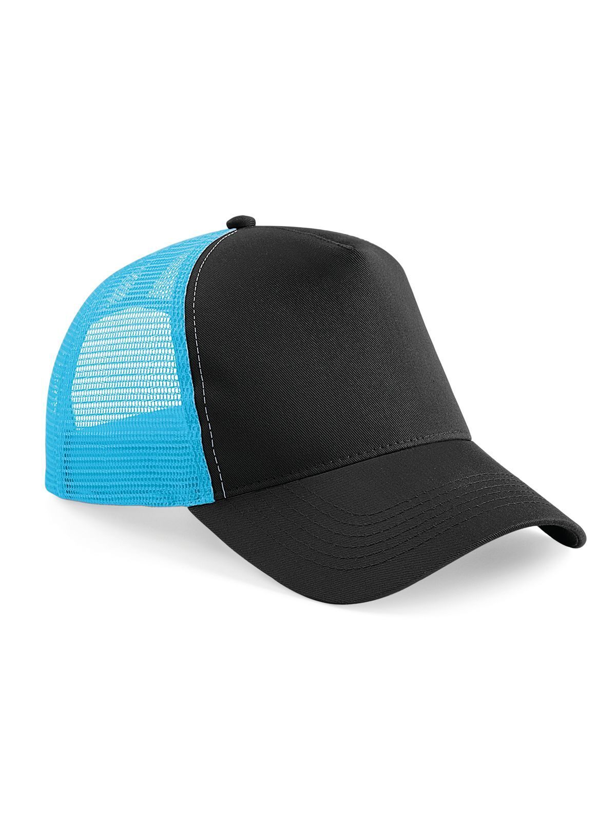 Snapback Trucker Beechfield Black/Surf Blue