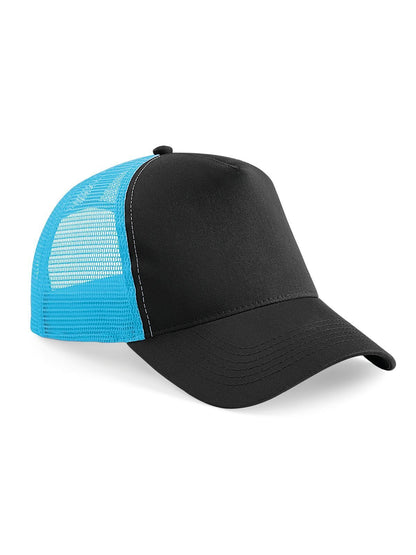 Snapback Trucker Beechfield Black/Surf Blue