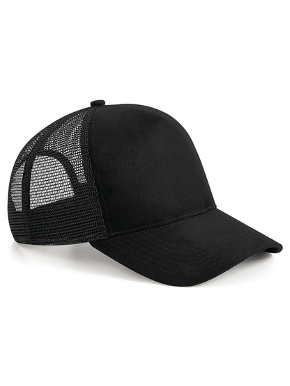 Suede Snapback Trucker Beechfield Black