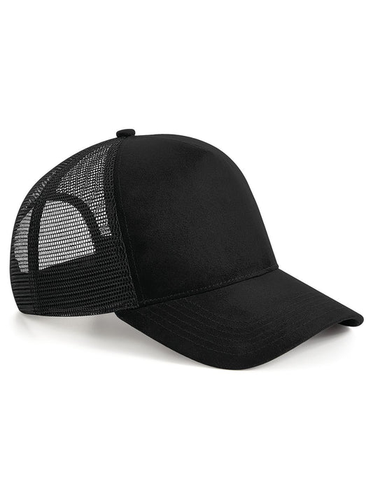 Suede Snapback Trucker Beechfield Black