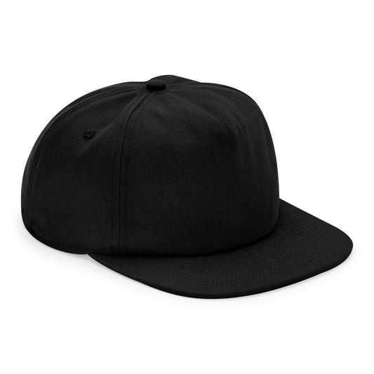 Organic Cotton Unstructured 5 Panel Cap Beechfield Black