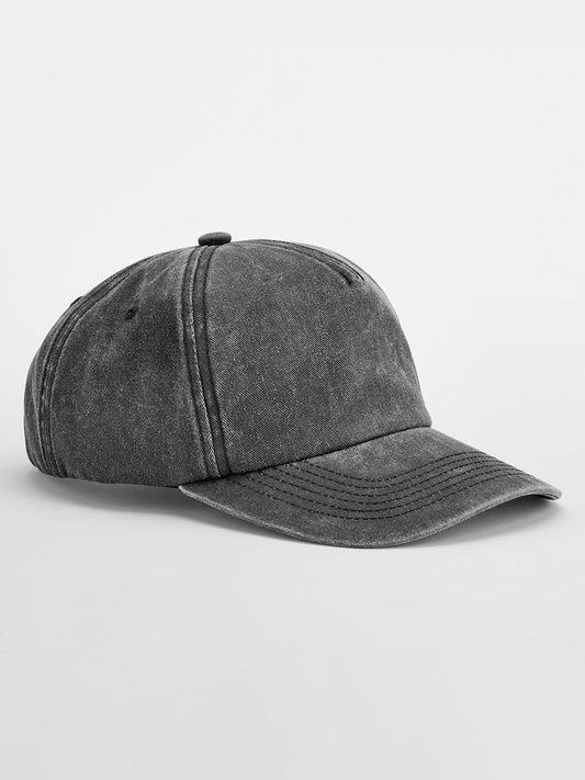 Relaxed 5 Panel Vintage Cap Beechfield Vintage Black