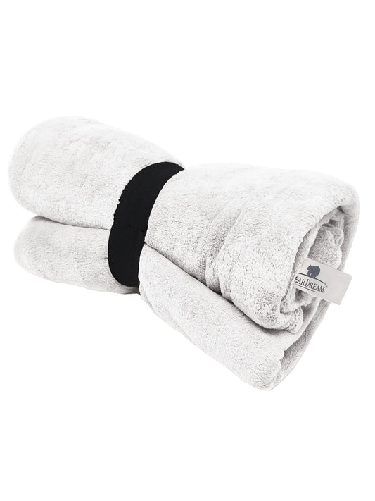 Coral Fleece Blanket 130x170 Bear Dream White