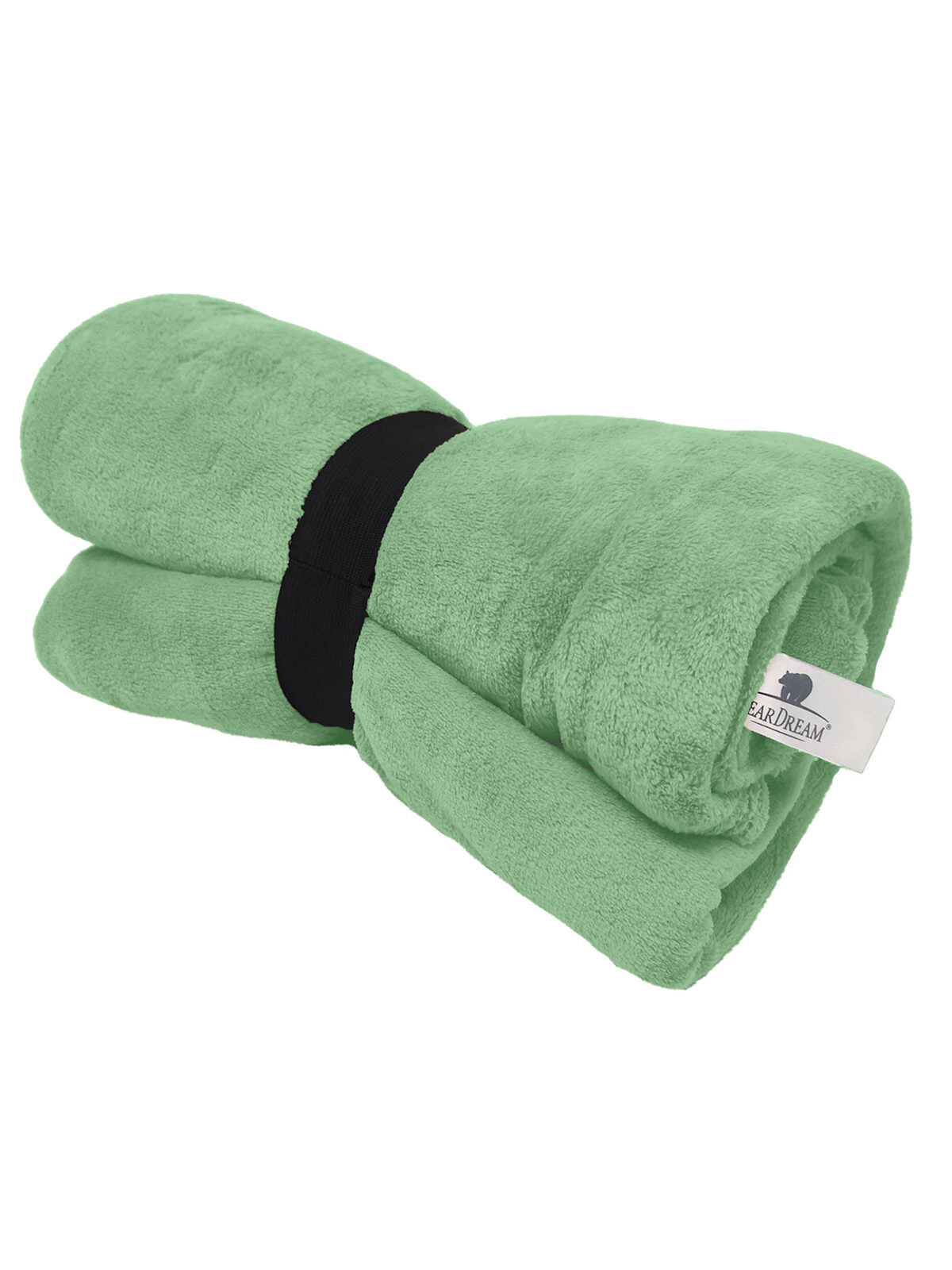 Coral Fleece Blanket 130x170 Bear Dream Sage Green