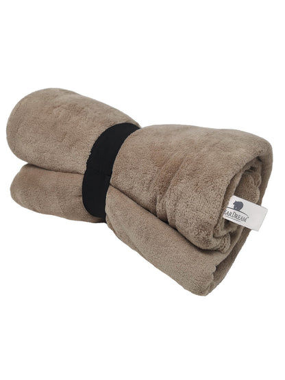 Coral Fleece Blanket 130x170 Bear Dream Rustical Grey