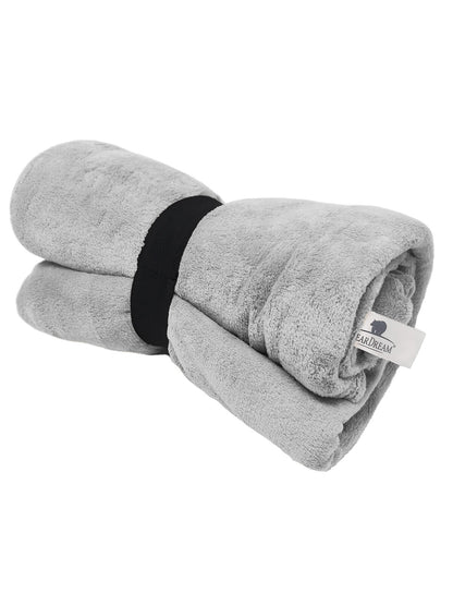Coral Fleece Blanket 130x170 Bear Dream Light Grey