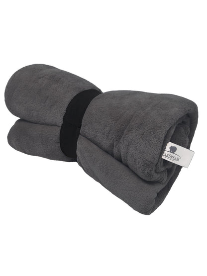 Coral Fleece Blanket 130x170 Bear Dream Shale Taupe