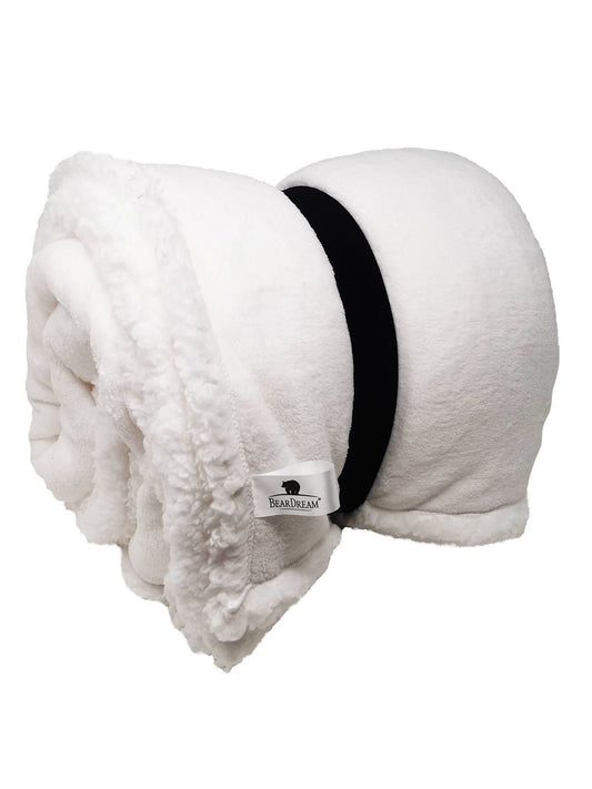 Sherpa Blanket 130x170 Bear Dream White
