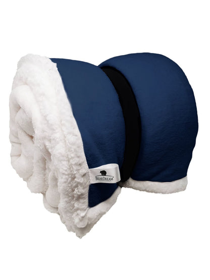 Sherpa Blanket 130x170 Bear Dream Navy Blue