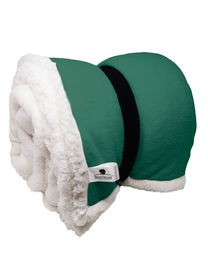 Sherpa Blanket 130x170 Bear Dream Rustical Green