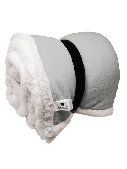 Sherpa Blanket 130x170 Bear Dream Light Grey