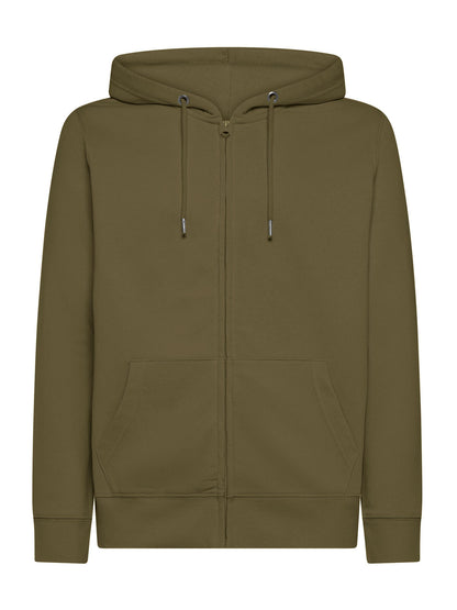 Felpa zip e cappuccio Vega Olive