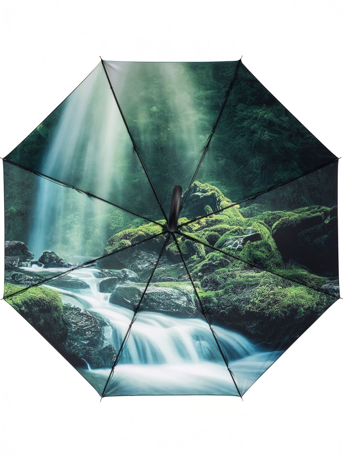 AC regular umbrella FARE®-Nature FAre Black/Waterfall Design