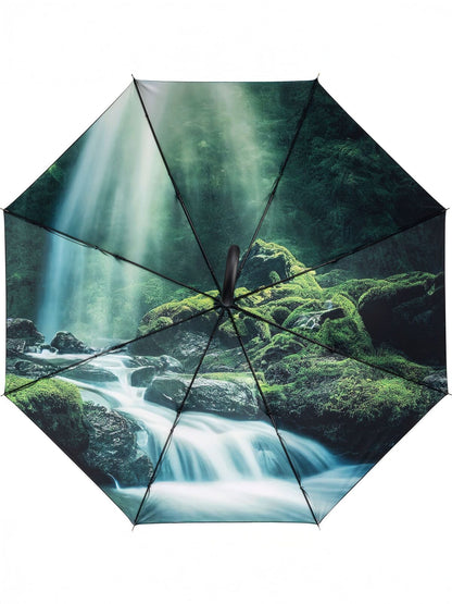 AC regular umbrella FARE®-Nature FAre Black/Waterfall Design
