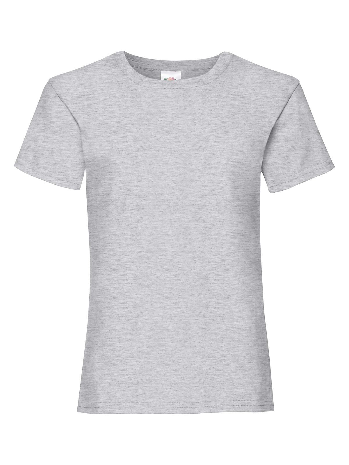 Girls Valueweight T Fruit of the Loom Heather Grey