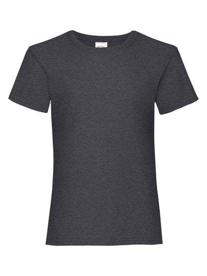 Girls Valueweight T Fruit of the Loom Grigio Melange Scuro
