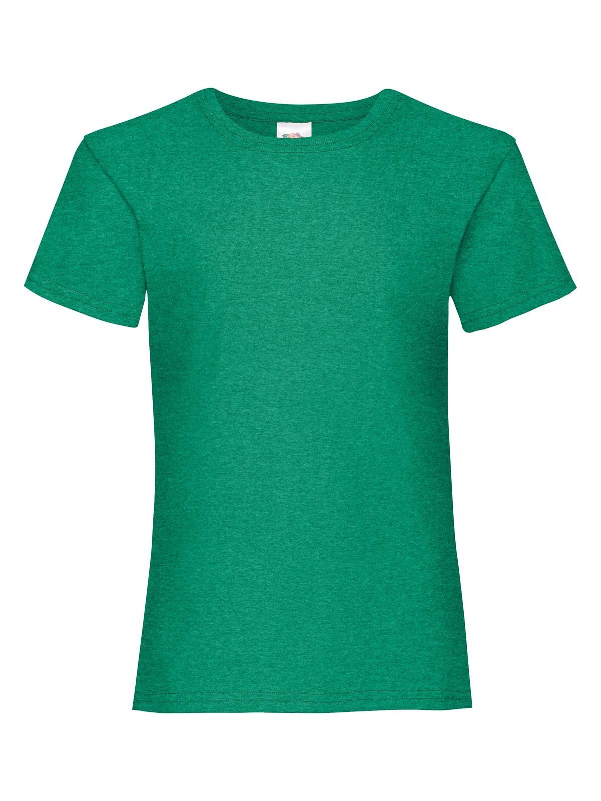 Girls Valueweight T Fruit of the Loom Retro Heather Green