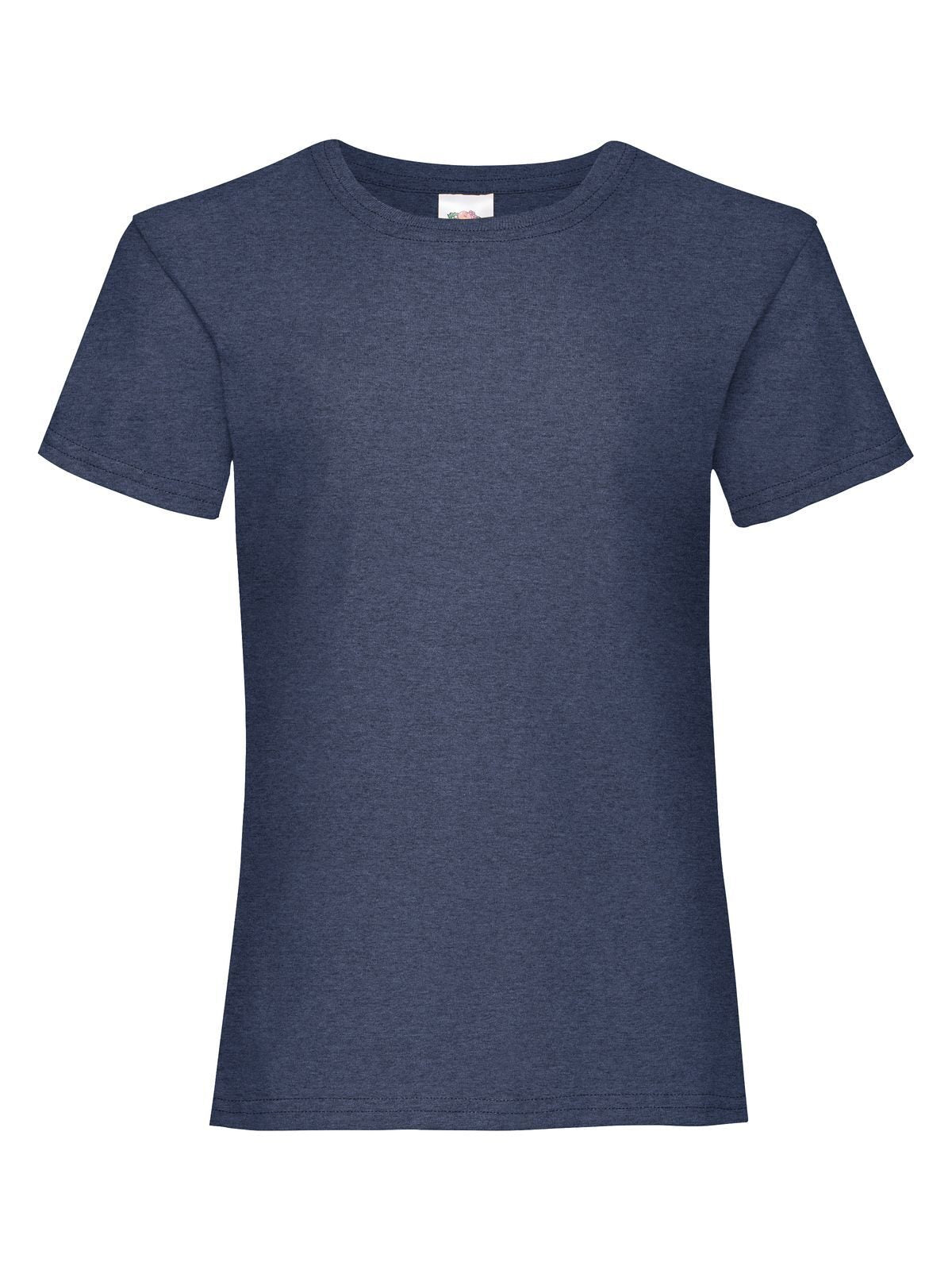 Girls Valueweight T Fruit of the Loom Vintage Heather Navy