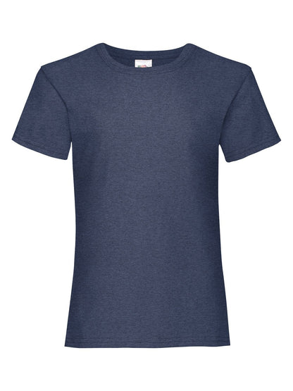 Girls Valueweight T Fruit of the Loom Vintage Heather Navy