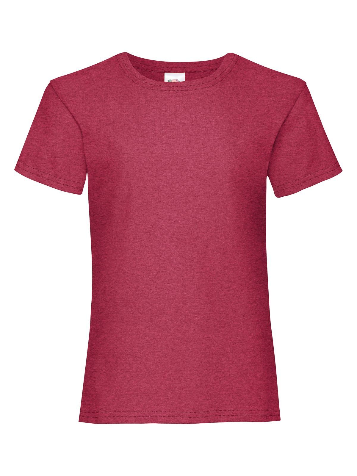 Girls Valueweight T Fruit of the Loom Vintage Heather Red