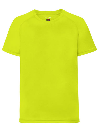 Kids Performance T Fruit of the Loom Bright Yellow