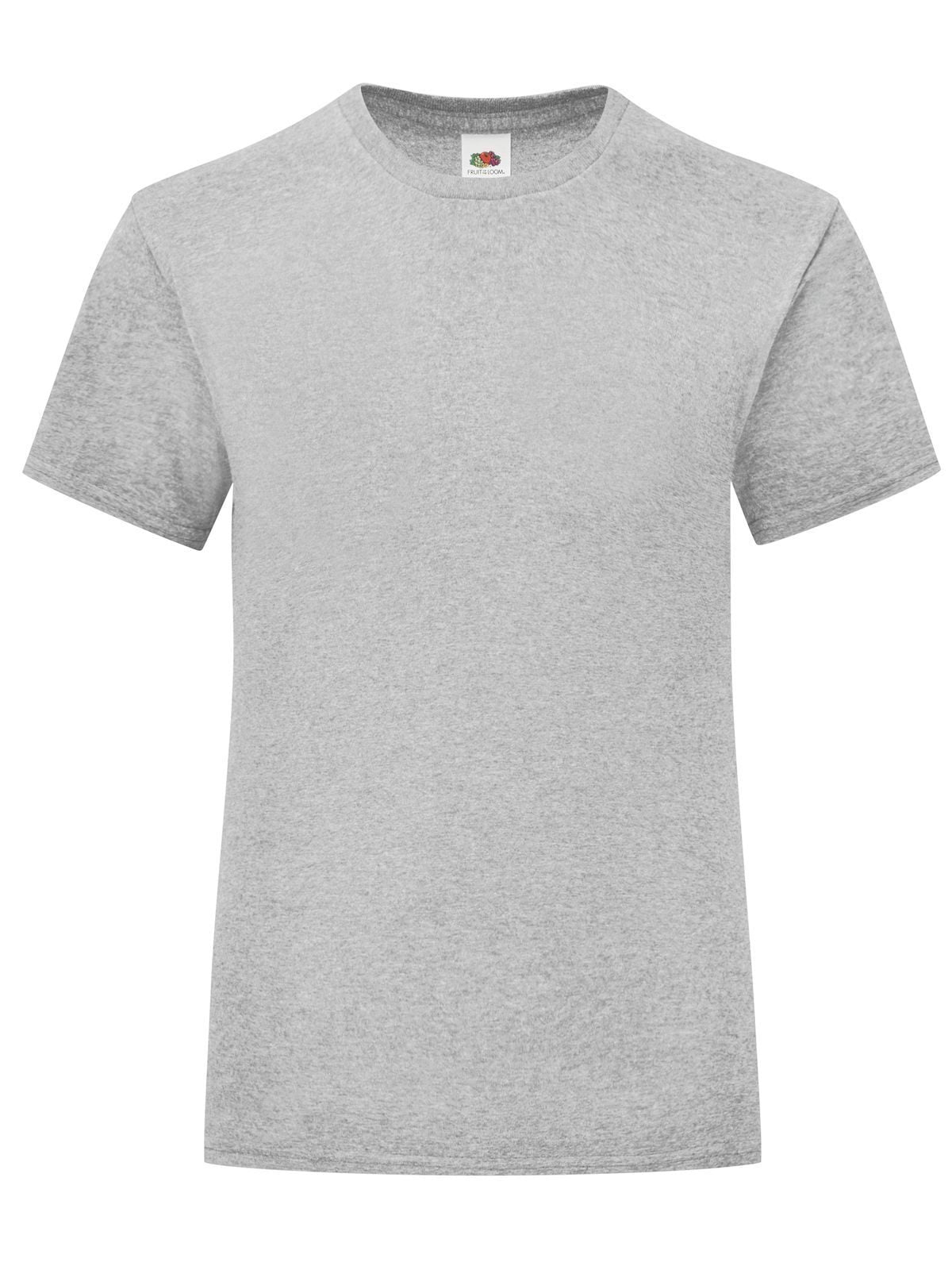 Girls Iconic T Fruit of the Loom Heather Grey
